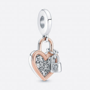 Pandöra Heart Padlock Double Dangle Charm 780087C01