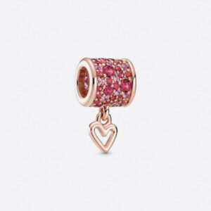 Pandöra Freehand Heart Barrel Charm In Pavé 789548C01