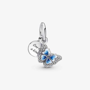 Pandöra Blue Butterfly & Quote Double Dangle Charm 790757C01