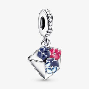 Pandöra Pansy Flower Envelope Dangle Charm 790787C01