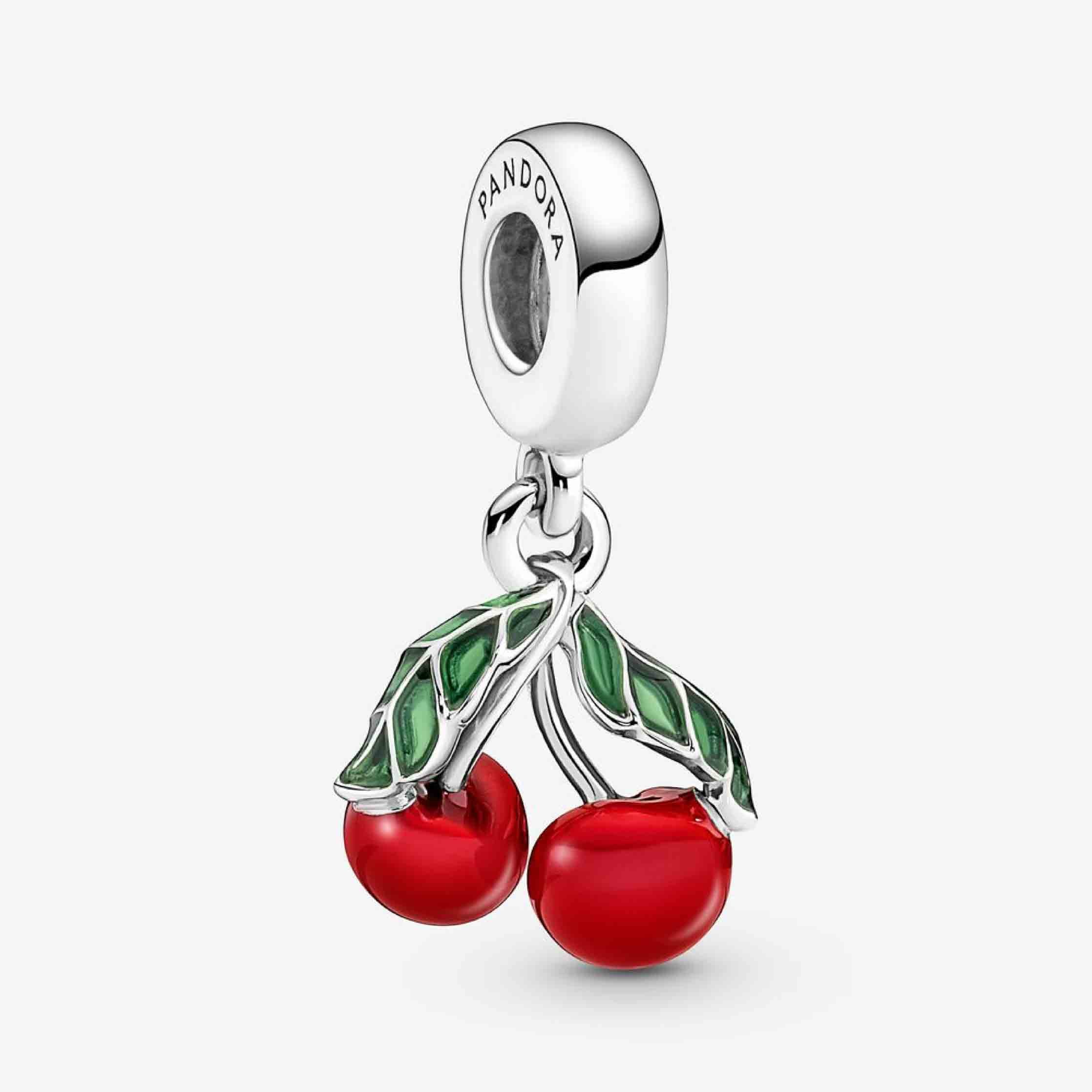 Pandöra Asymmetrical Cherry Fruit Dangle Charm 791583C01